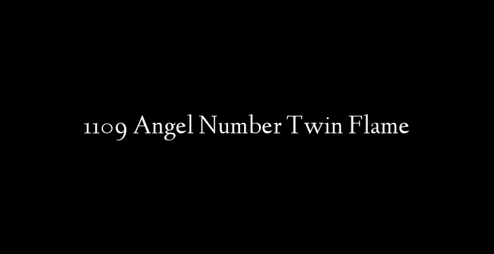 1109 Angel Number Twin Flame