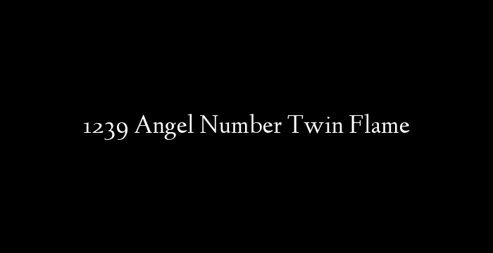 1239 Angel Number Twin Flame