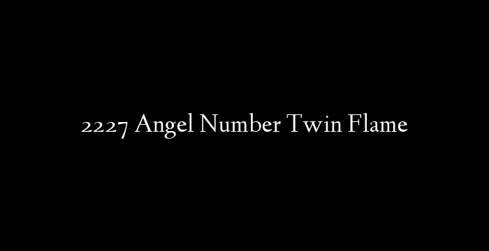 2227 Angel Number Twin Flame